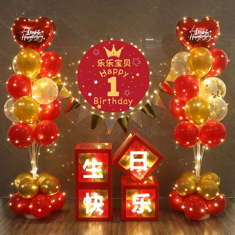 成人18岁周岁气球生日装饰场景布置男童高级感女孩背景墙海报装扮