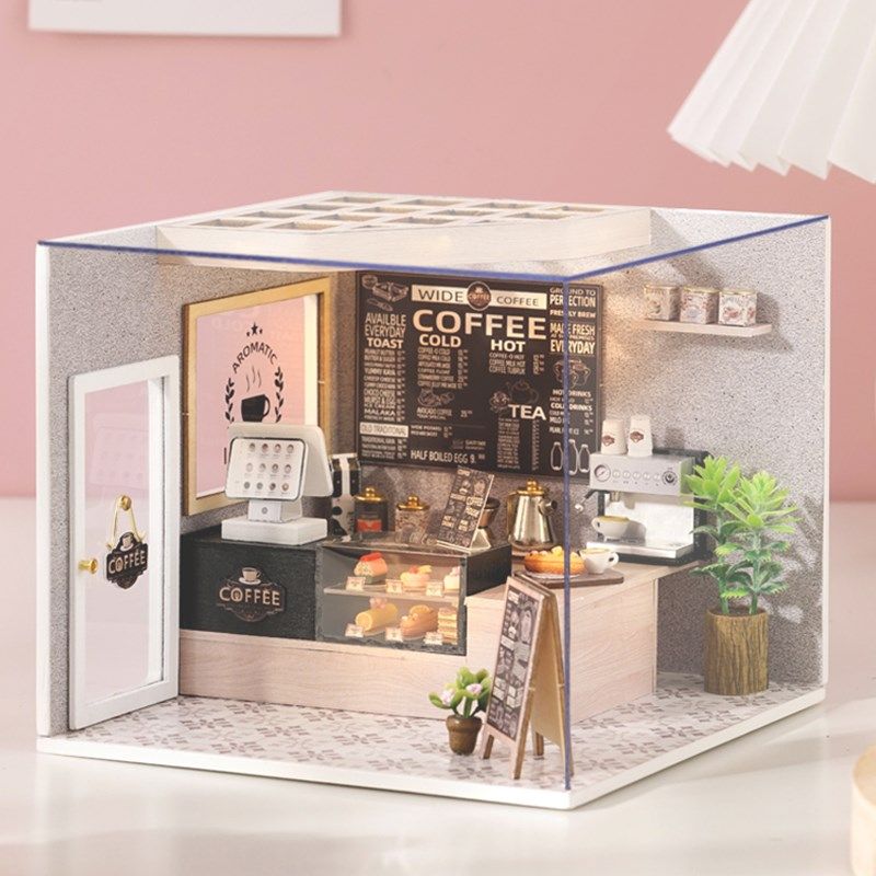 diy手工小屋艺术屋玩具微缩场景屋立体拼图迷你拼装房子防尘模型