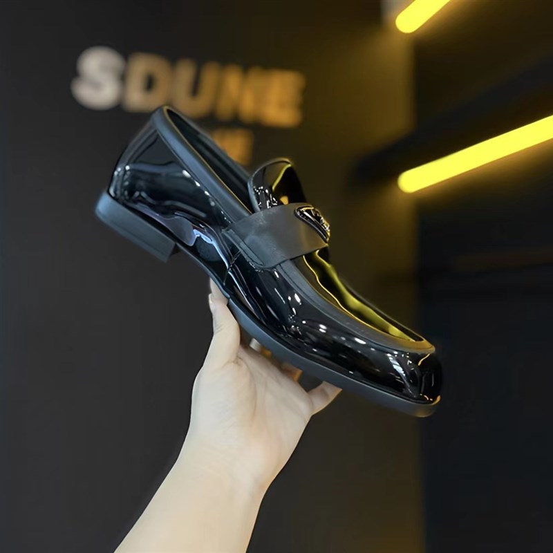 8721男鞋春夏季商务休闲鞋豆豆鞋懒人驾车皮鞋漆皮软底鞋子