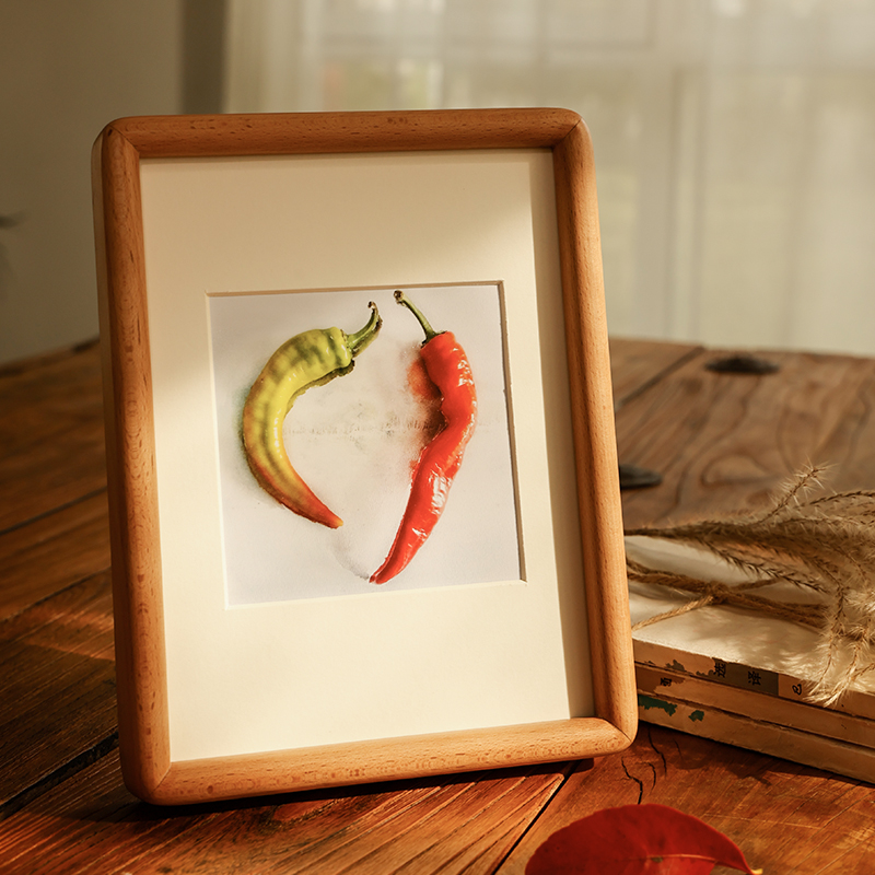 实木相框摆台定制diy6寸/7寸/8寸榫卯挂墙结婚照高级感画框全家福