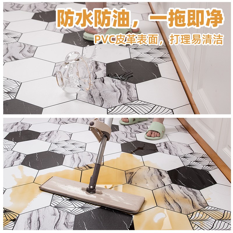 厨房地垫防滑防油可擦免洗pvc防水垫子耐脏脚垫厨房地毯防脏