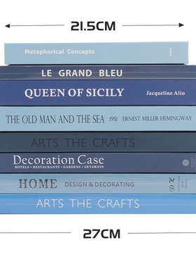 蓝色简约仿真书 样板房陈列装饰书 样板间装饰品摆件 拍摄道具