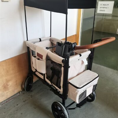 双胞胎婴儿车可坐可躺二胎宝宝推车外出遛娃四座儿童