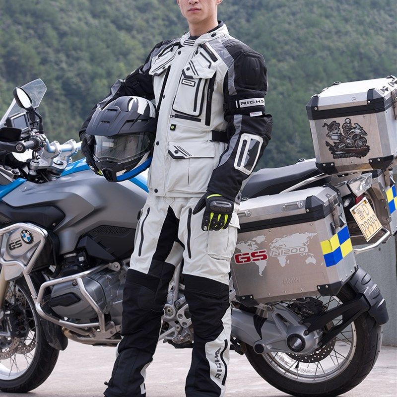 RICHA摩托车骑行服套装男冬季 防水防摔服拉力赛车服机车服1602