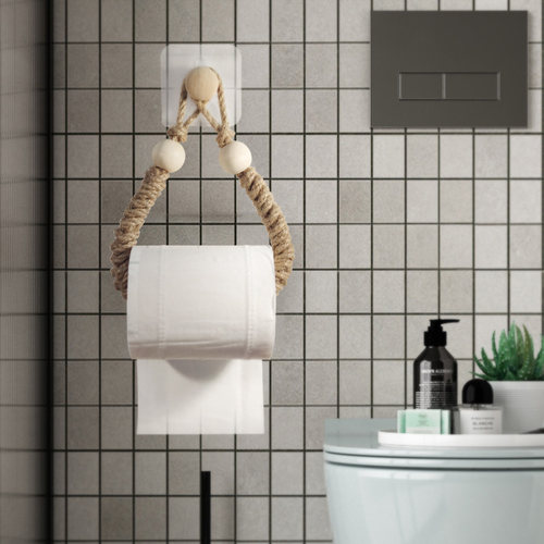 手工编织卷纸g架架麻绳卫生间洗脸巾纸巾架免打孔卫生纸厕所纸巾