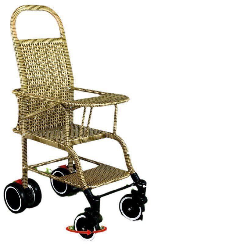 藤条婴儿车宝宝竹藤推车夏季婴儿仿藤椅推车轻便竹编推车小孩儿童