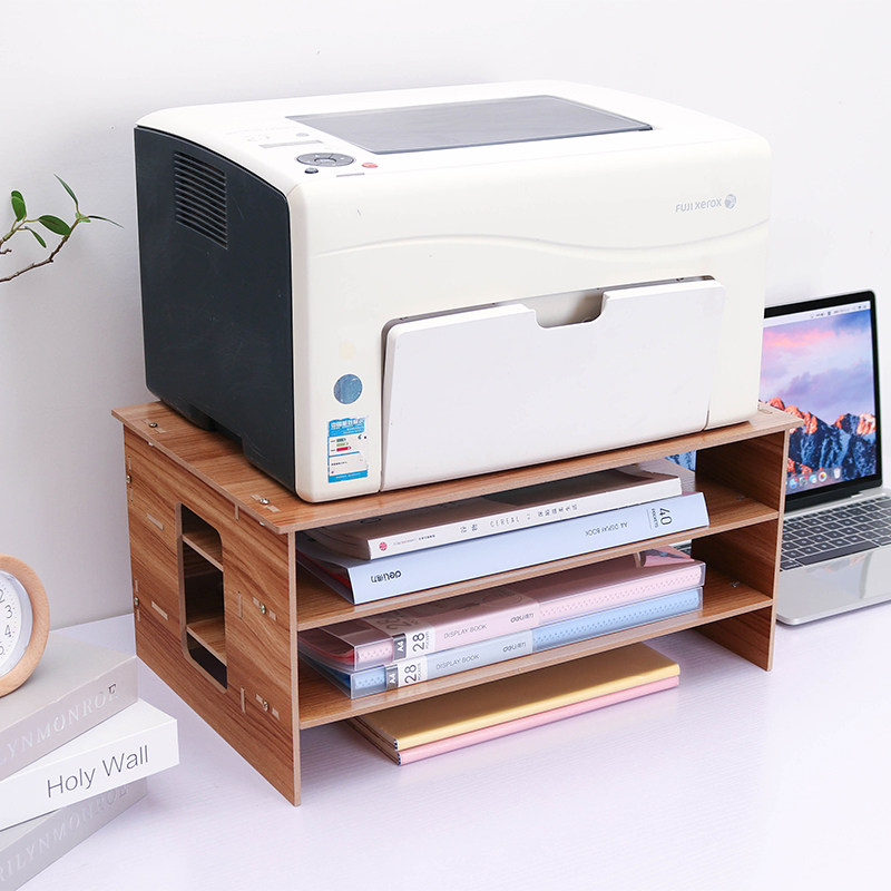 电脑打印机桌子置物架办公室家用桌上桌面可放A4文件多层简易架子