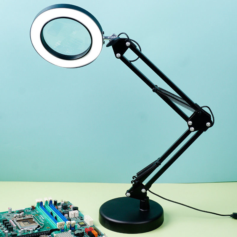 放大镜修表led台灯高清30倍台式电路板焊接手机维修用专用工作台