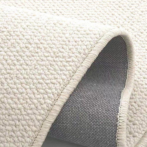 米白色地毯卧室奶油风房间床边毯极简风客厅茶几毯高级感纯色地垫