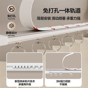 免打孔隐形折叠门帘隔断帘卧室空调挡风帘厨房防油烟遮挡帘滑轨款