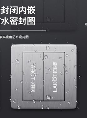 银灰色地插座隐藏式超薄隐形不锈钢防水电脑五孔电源地板地面插座