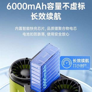 工地挂腰风扇制冷超大风力强风随身降温神器充电超长续航户外便携