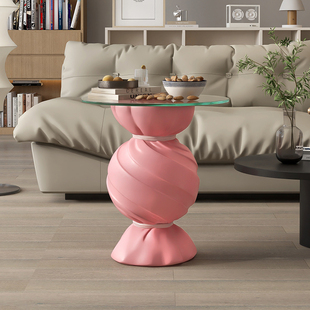 奶油风糖果落地摆件客厅沙发茶几边几装 饰品卧室置物桌子乔迁礼物