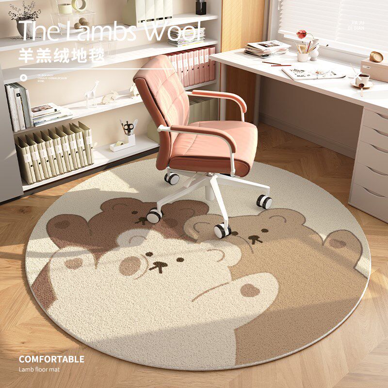 圆形转椅地垫电脑椅学习椅地毯y座椅脚垫子卧室书房滑轮椅子保护