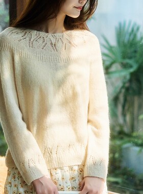 编织人生321和煦牦牛绒圆肩毛衣材料包 春季新款手工棒针编织DIY