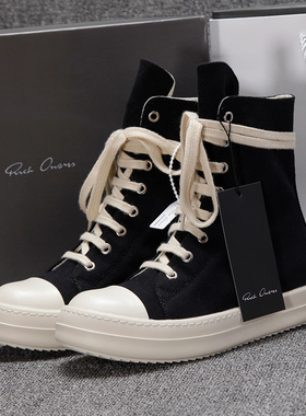 20ss19奶香厚底板鞋ro高帮鞋男帆布透气防水布情侣鞋百搭短靴女潮