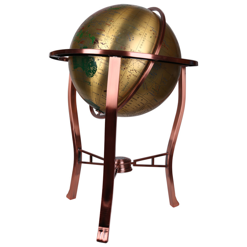 红古铜金属架落地大号纯铜n地球仪手工艺摆件客厅书房办公室开业