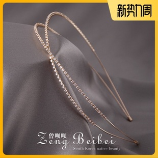细款头箍网红2020年新款双层水钻高级感发箍女百搭外出头发饰品