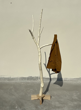 原木去皮橘树落地式衣帽架家用卧C室多叉挂衣架装饰民宿置物架摆