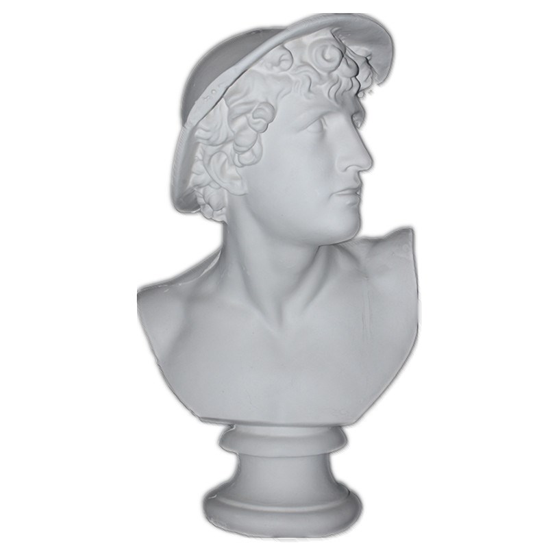 58CM麦丘利头像 赫耳墨斯商业神石膏像 石膏头像石膏教具雕塑摆件