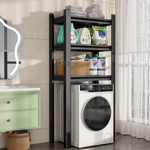 浴室洗衣机上方置物架落地多层盆子收纳架阳台架子卫生间收纳柜子