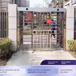 单向全高旋转门，旅游通道，防尾板，旋转门，社区建筑工地，不锈