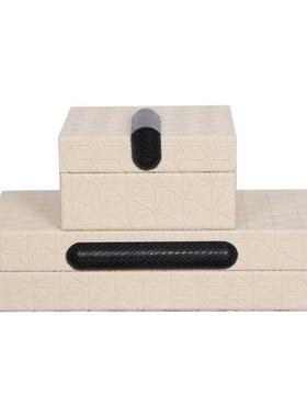 轻奢收纳盒首饰盒售楼部处样板房衣帽间卧室饰品盒木质首饰盒摆件