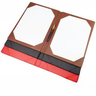 商务皮质文件红色资料夹a4签约仪式本呈阅件呈批夹曲谱夹a3签约夹