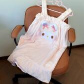 2025新款 可爱少女心卡通浴裙女士可穿戴珊瑚丝绒吸水吊带管状浴袍