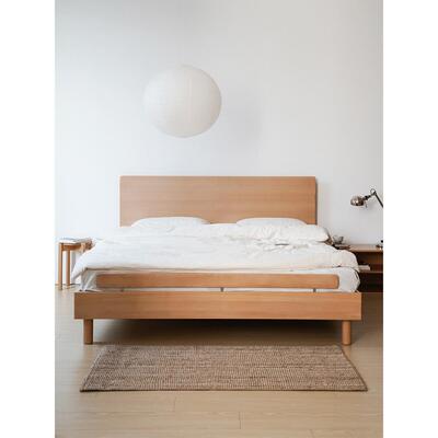Mikasa Wood Made全实木悬吊床山毛榉斯堪的纳维亚木色双人床1.5