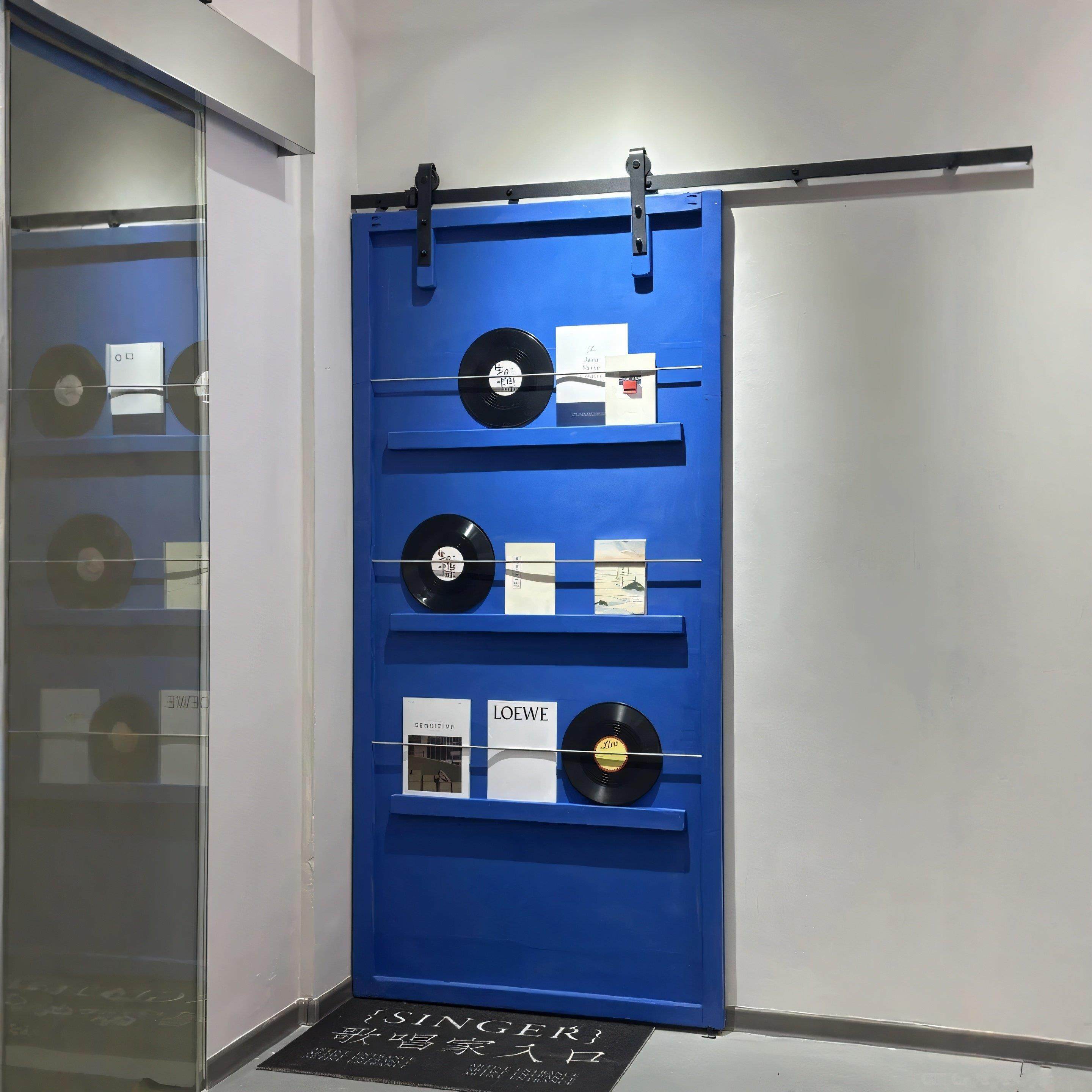 谷仓门书架门吊轨门定制卫生间无下轨移门厨房卧室杂志架推拉门,全屋定制,卧室门,淘宝优惠券,粉丝福利购,淘宝优惠卷