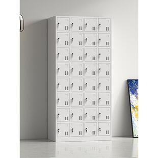 32门带锁员工储物柜铁制储物柜多栅格橱柜工厂车间手机柜换鞋柜