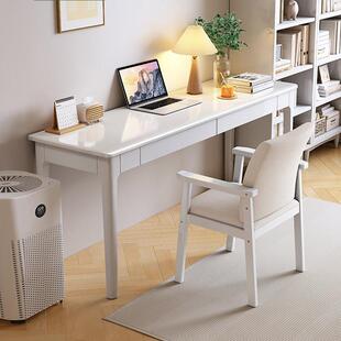 全实木窄书桌40/45cm宽办公桌家用电脑桌子卧室小户型学习书桌