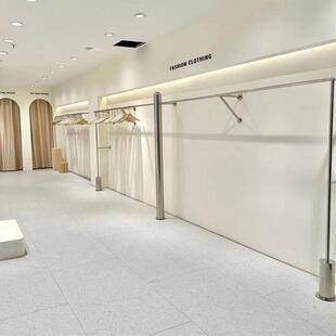 服装店不锈钢展示架陈列架壁挂式网红女装店专用挂衣杆上墙侧挂架