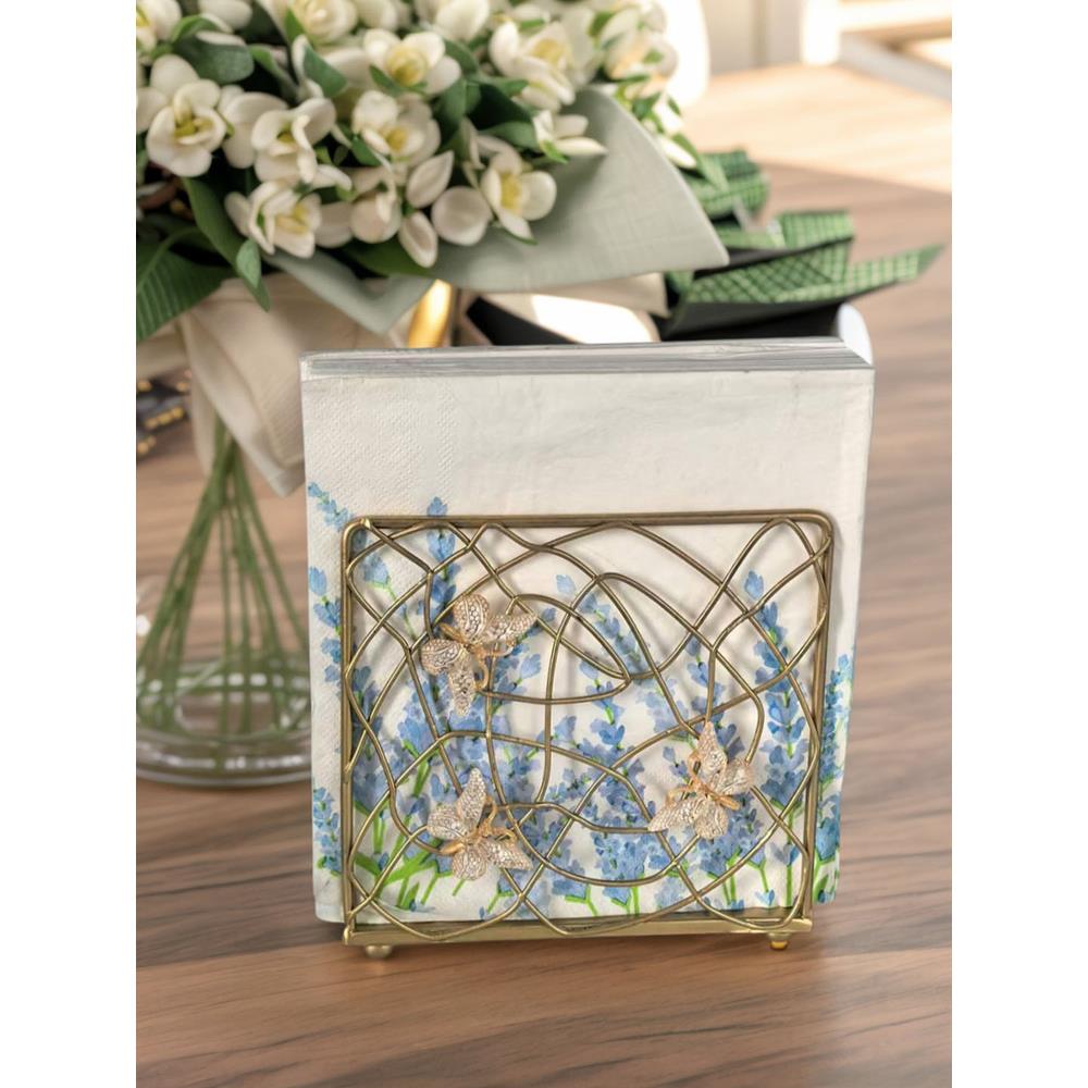 古铜色铁艺蝴蝶立式创意纸巾架托餐巾纸座抽象艺术厨房餐厅家用