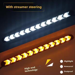 汽车日间行车灯改装大功率Led通用超亮防水汽车日间行车灯流光转