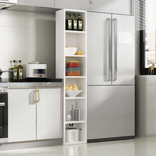 实木书架25cm夹缝收纳柜子厨房缝隙置物架多层窄边阳台小书柜订制