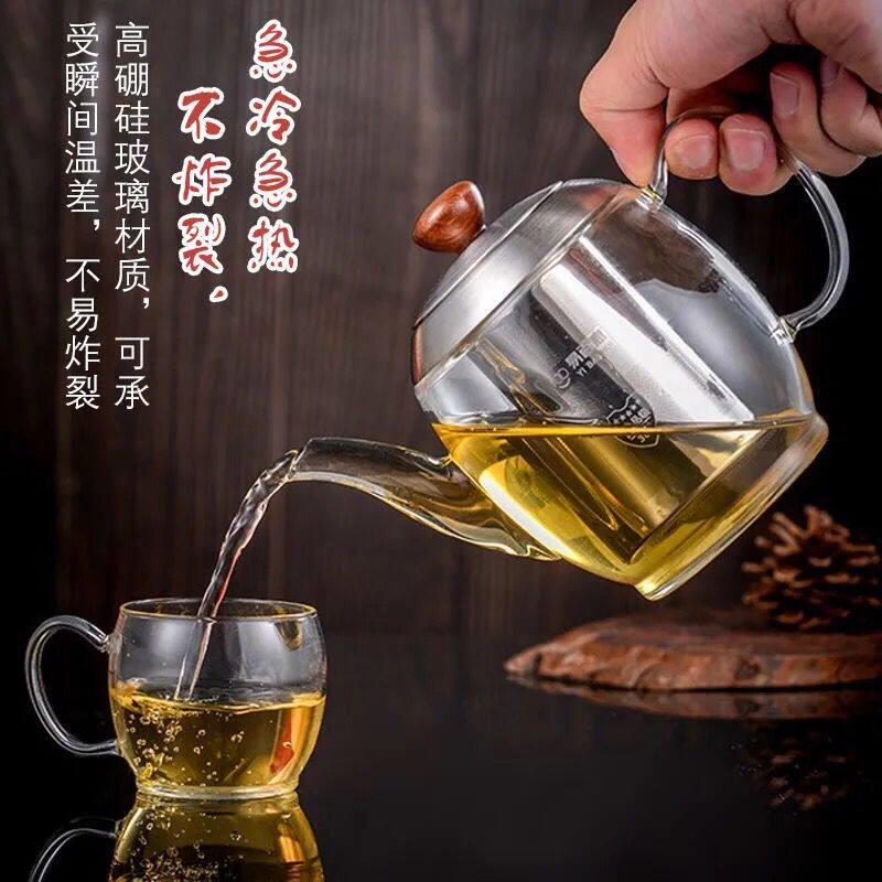 耐热玻璃小茶壶耐高温加厚过滤泡茶壶家用冲茶功夫红茶花茶壶茶具
