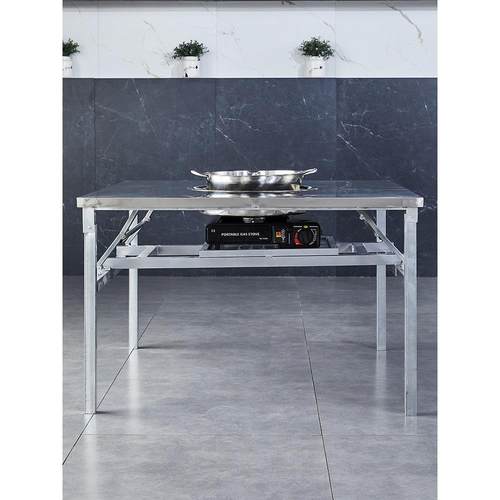 可折叠不锈钢火锅桌卡式炉商用户外打边炉摆摊烙锅卡磁炉烤肉桌子