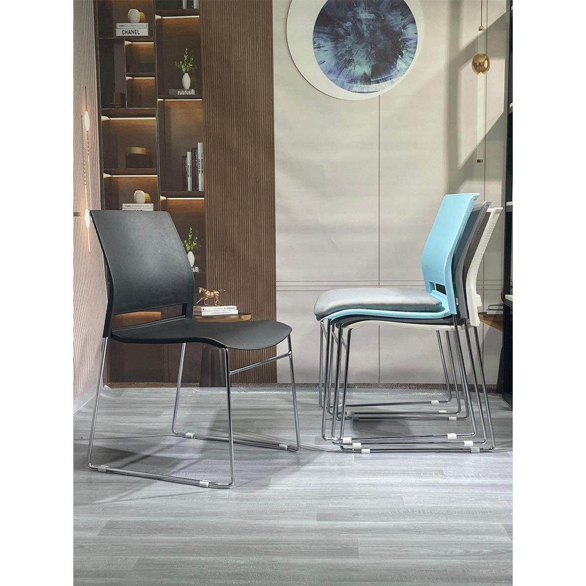 培训椅会议椅可叠落靠背椅简约接待椅会客椅洽谈椅办公室电脑椅子