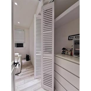 定制实木百叶门窗透气窗帘免打孔折叠门拉门移门活动真百叶隔断