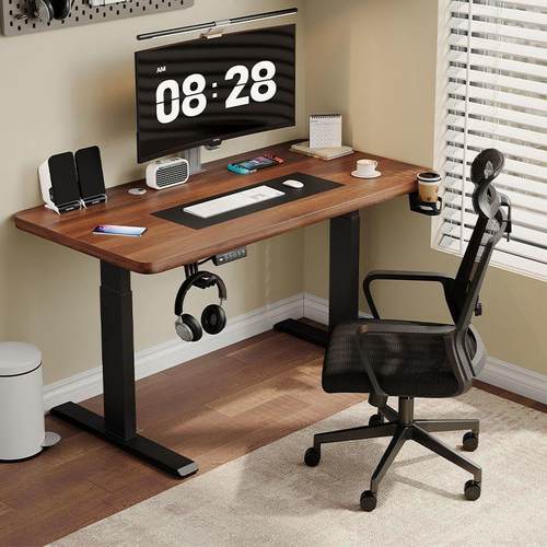 电脑桌卧室学习书桌家用书桌洞洞板书架一体组合办公电竞桌升降