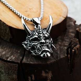 金角银角般若项链鬼怪面具鬼武士项链恶魔恐怖帅气面具霸气项链男