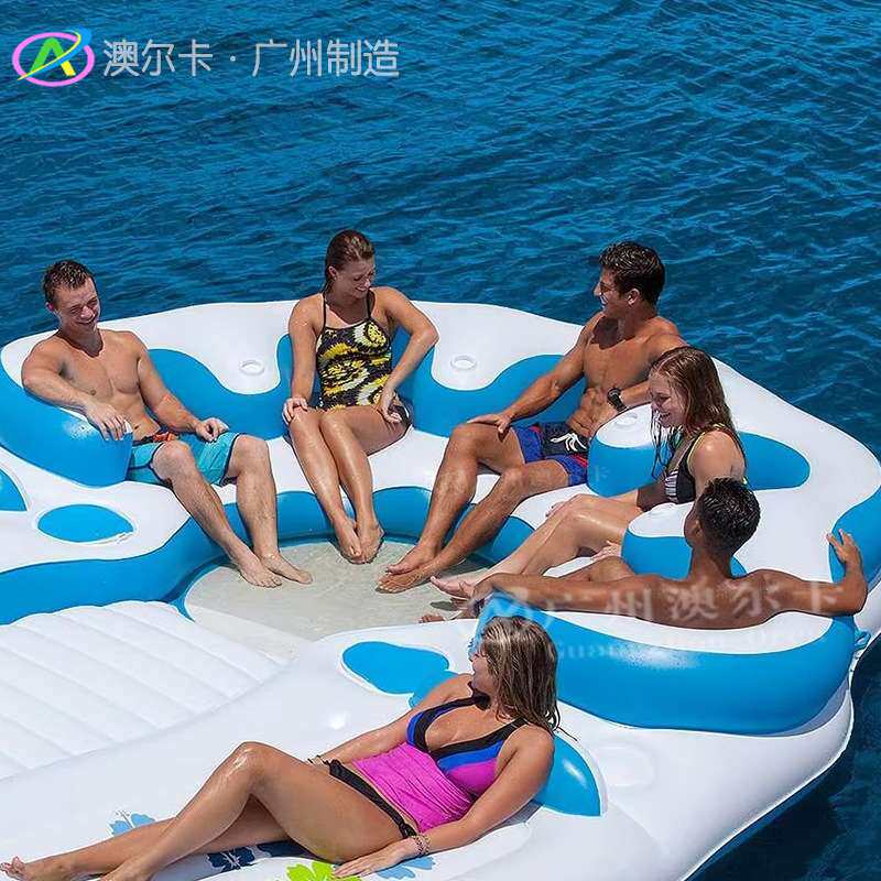 多人加厚充气浮排气垫床水上浮床沙发漂流游泳俩用水上折叠躺椅