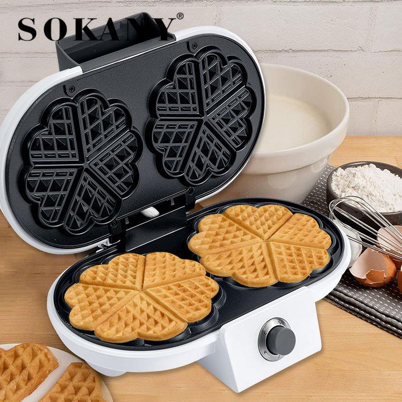 跨境SOKANY510家用双面加热华夫饼机蛋卷机鸡蛋仔松饼机蛋糕机