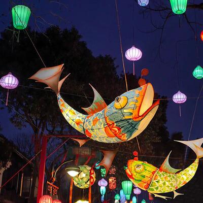 非遗鱼灯金鱼花灯民族文化手工彩灯锦鲤鱼灯灯笼餐厅创意吊灯大型