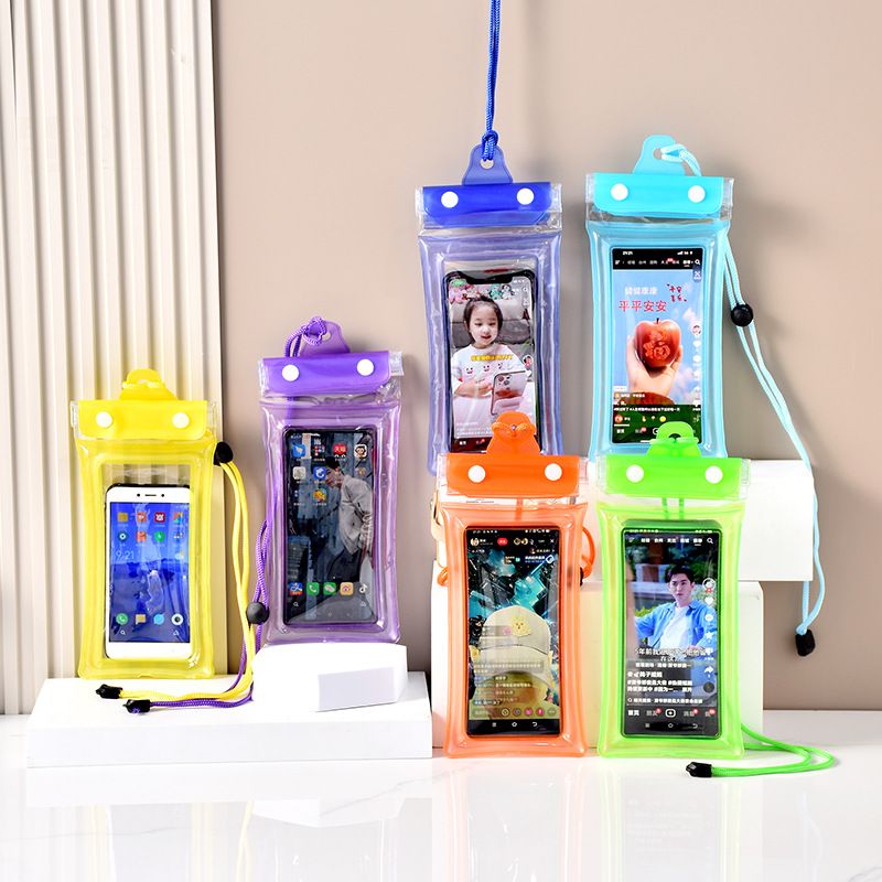 手机防水袋零延迟三折气囊漂浮透明魔术贴漂流游泳手机防水袋