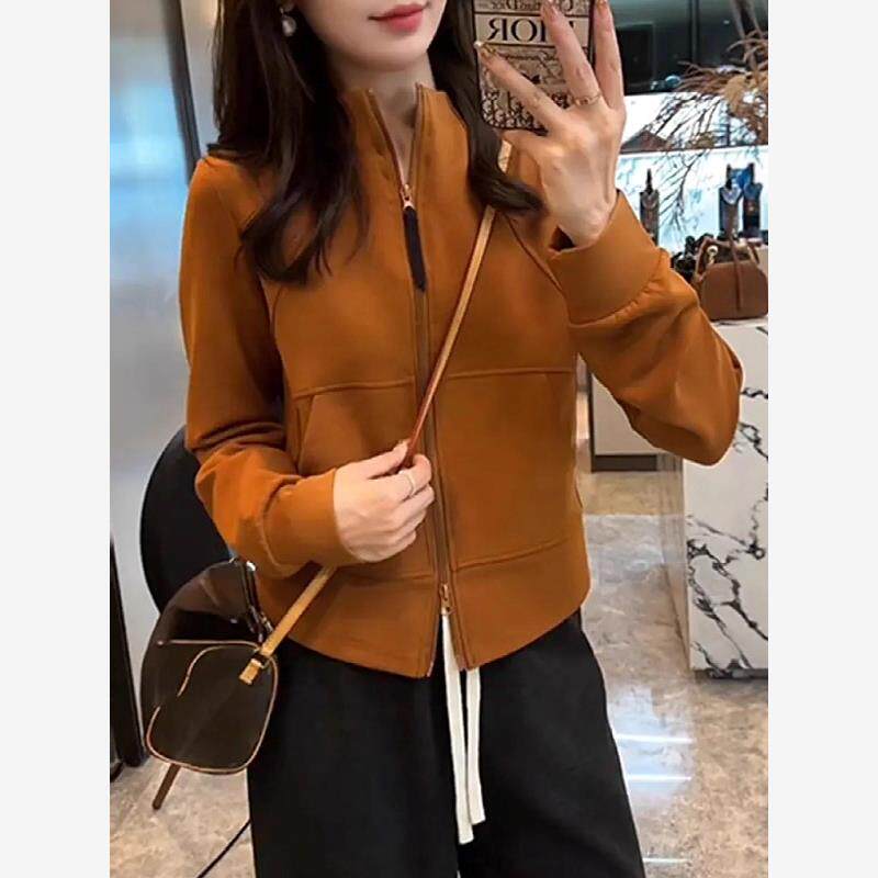 秋季巨好看的卫衣女2025爆款大码胖MM时尚宽松洋气双拉炼开衫外套