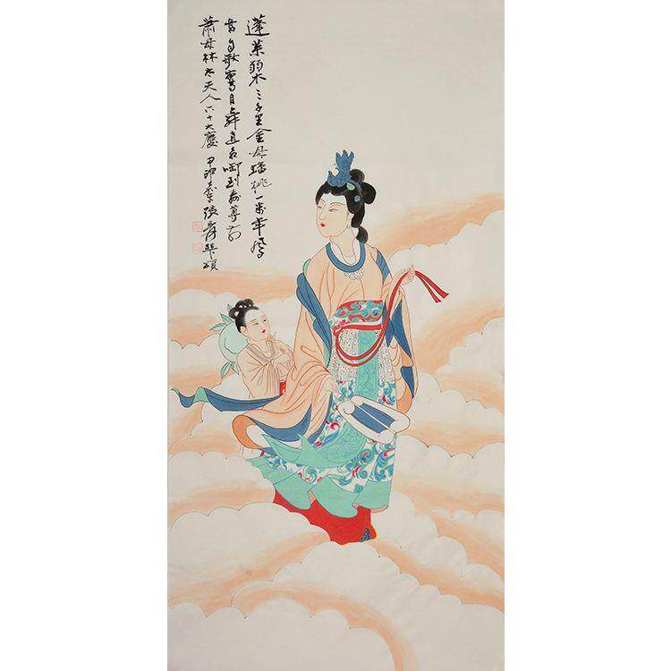 名画作家张大千纯手绘人物画水墨画国画客厅书房画壁画山水画中式