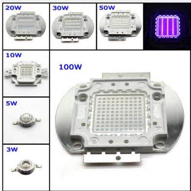 大功率集成灯珠 50W紫光uv led灯珠 395-400-410-420nm紫光灯珠